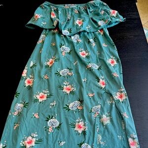 O'Neill Green Floral Kids Dress